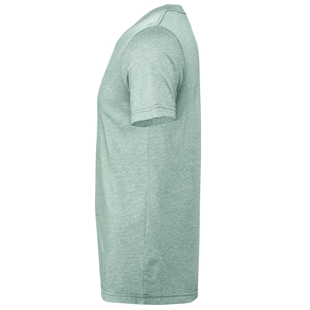 Prism Dusty Blue Heather - Side - Bella + Canvas Adults Unisex Heather CVC T-Shirt