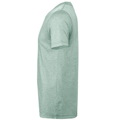 Prism Dusty Blue Heather - Side - Bella + Canvas Adults Unisex Heather CVC T-Shirt