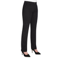 Black - Front - Brook Taverner Womens-Ladies Houston Slim Leg Chino Trousers