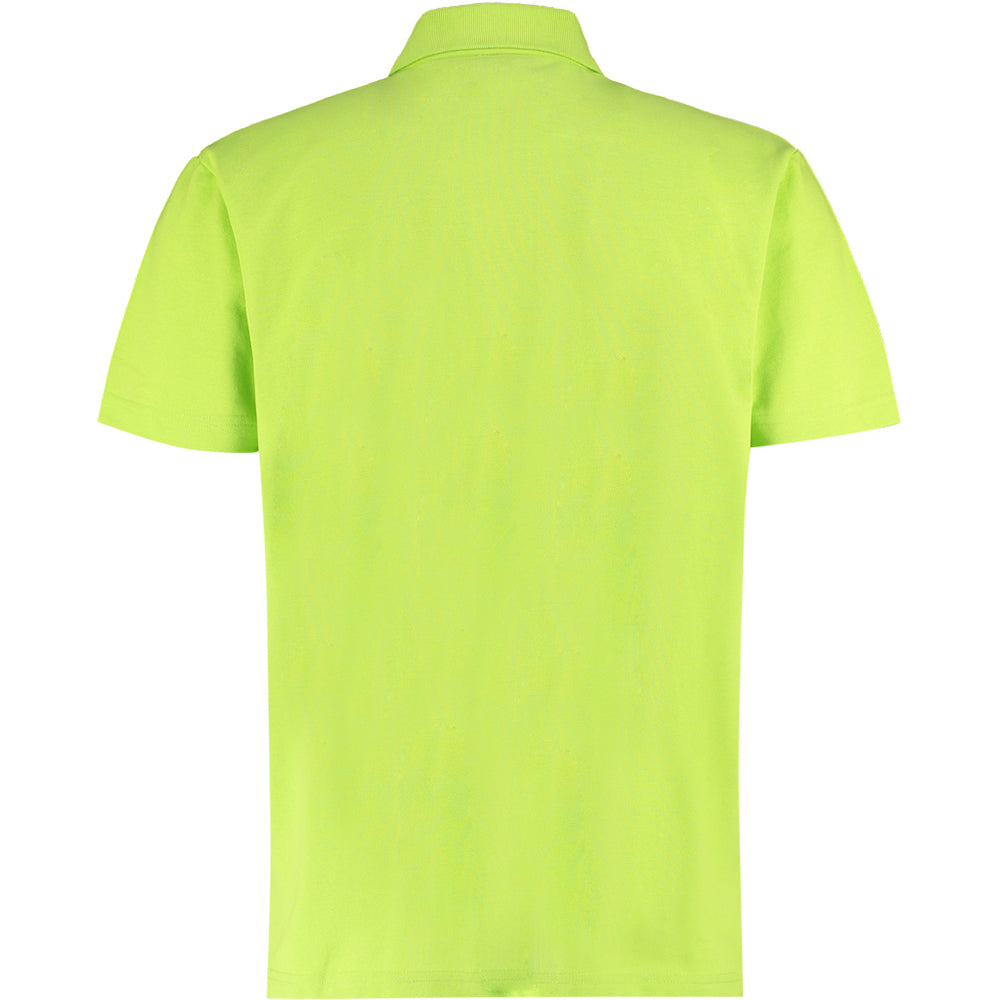 Lime Green - Back - Kustom Kit Mens Regular Fit Workforce Pique Polo Shirt