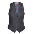 Charcoal Herringbone Grey - Front - Brook Taverner Womens-Ladies Nashville Waistcoat