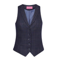 Navy Check - Back - Brook Taverner Womens-Ladies Nashville Waistcoat