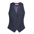 Navy Herringbone - Front - Brook Taverner Womens-Ladies Nashville Waistcoat