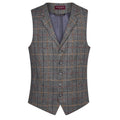 Grey Brown Check - Front - Brook Taverner Mens Memphis Waistcoat