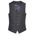 Charcoal Herringbone Grey - Front - Brook Taverner Mens Memphis Waistcoat