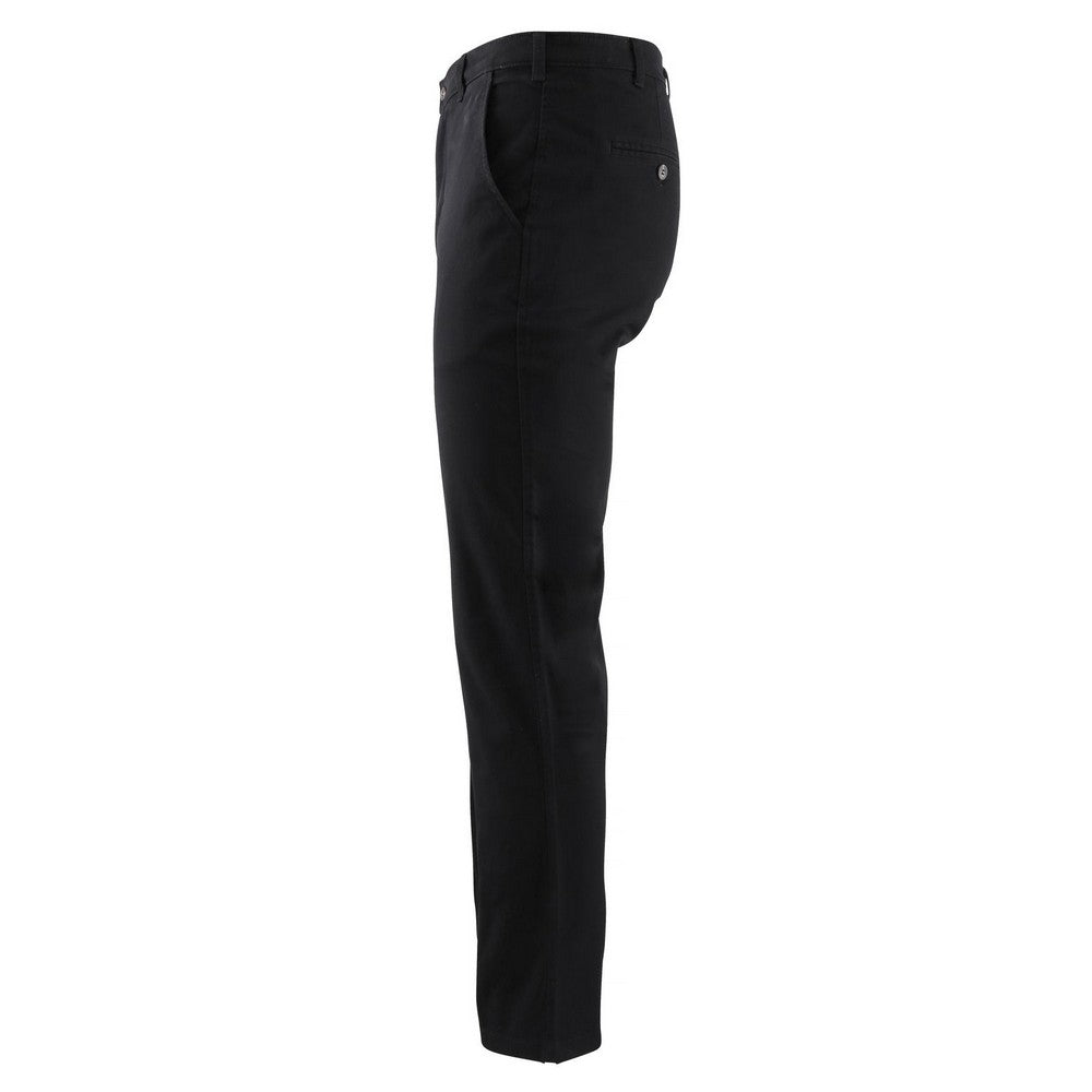 Black - Side - Brook Taverner Mens Miami Slim Fit Chino Trousers