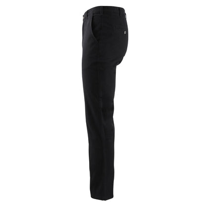 Black - Side - Brook Taverner Mens Miami Slim Fit Chino Trousers