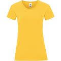 Sunflower Yellow - Front - Fruit Of The Loom Girls Iconic T-Shirt