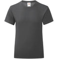 Light Graphite - Front - Fruit Of The Loom Girls Iconic T-Shirt
