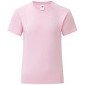 Light Pink - Front - Fruit Of The Loom Girls Iconic T-Shirt