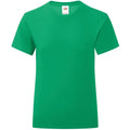 Kelly Green - Front - Fruit Of The Loom Girls Iconic T-Shirt