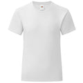 White - Front - Fruit Of The Loom Girls Iconic T-Shirt