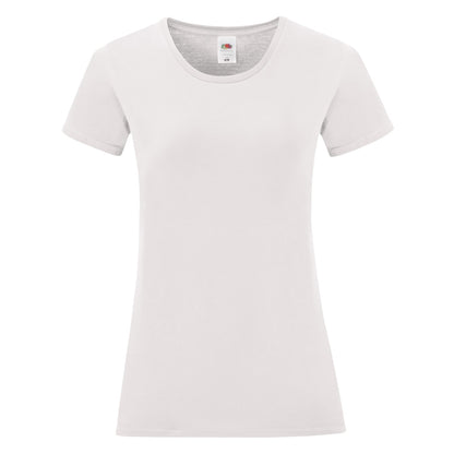 White - Front - Fruit Of The Loom Womens-Ladies Iconic T-Shirt
