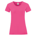 Fuchsia Pink - Front - Fruit Of The Loom Womens-Ladies Iconic T-Shirt