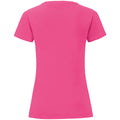 Fuchsia Pink - Back - Fruit Of The Loom Womens-Ladies Iconic T-Shirt