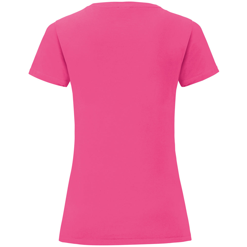 Fuchsia Pink - Back - Fruit Of The Loom Womens-Ladies Iconic T-Shirt