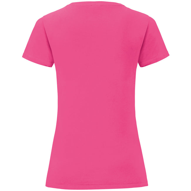 Fuchsia Pink - Back - Fruit Of The Loom Womens-Ladies Iconic T-Shirt