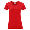 Red - Front - Fruit Of The Loom Womens-Ladies Iconic T-Shirt
