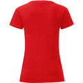 Red - Back - Fruit Of The Loom Womens-Ladies Iconic T-Shirt