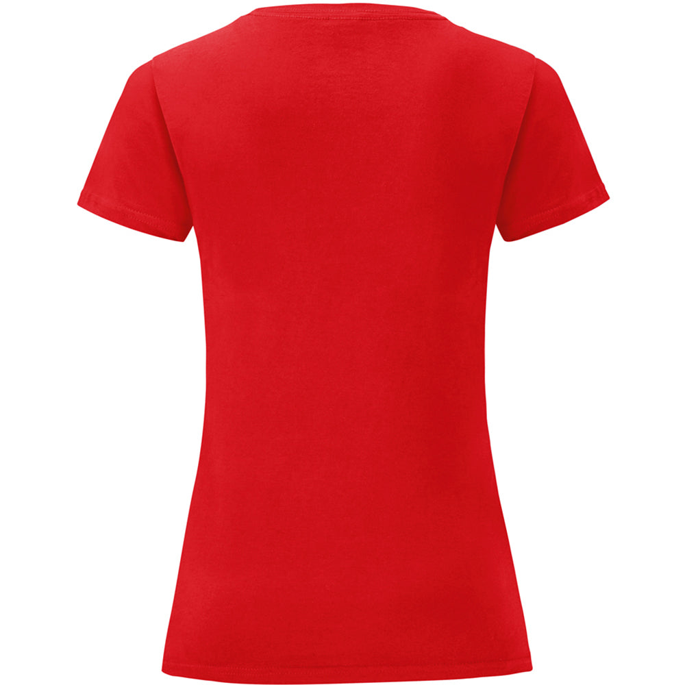 Red - Back - Fruit Of The Loom Womens-Ladies Iconic T-Shirt