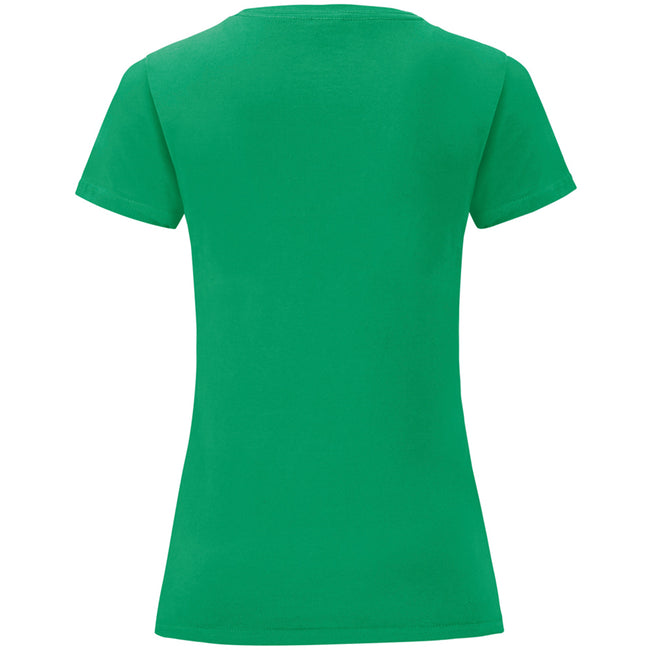 Kelly Green - Back - Fruit Of The Loom Womens-Ladies Iconic T-Shirt