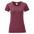 Heather Burgundy - Front - Fruit Of The Loom Womens-Ladies Iconic T-Shirt