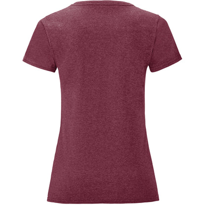 Heather Burgundy - Back - Fruit Of The Loom Womens-Ladies Iconic T-Shirt