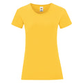 Sunflower Yellow - Front - Fruit Of The Loom Womens-Ladies Iconic T-Shirt