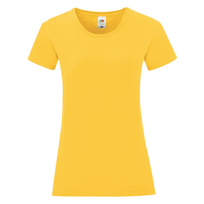 Sunflower Yellow - Front - Fruit Of The Loom Womens-Ladies Iconic T-Shirt