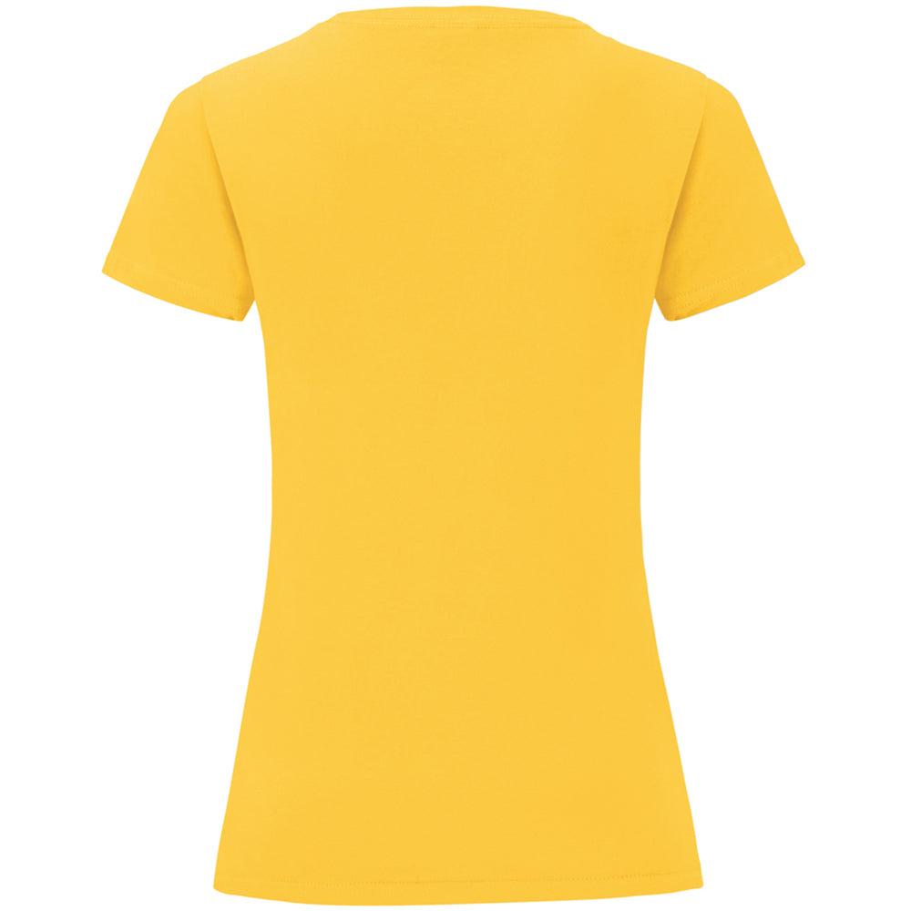 Sunflower Yellow - Back - Fruit Of The Loom Womens-Ladies Iconic T-Shirt
