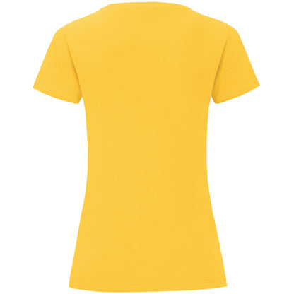 Sunflower Yellow - Back - Fruit Of The Loom Womens-Ladies Iconic T-Shirt