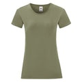 Classic Olive Green - Front - Fruit Of The Loom Womens-Ladies Iconic T-Shirt