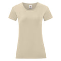 Natural - Front - Fruit Of The Loom Womens-Ladies Iconic T-Shirt