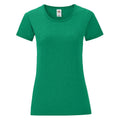 Heather Green - Front - Fruit Of The Loom Womens-Ladies Iconic T-Shirt