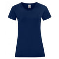 Navy - Front - Fruit Of The Loom Womens-Ladies Iconic T-Shirt