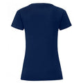 Navy - Back - Fruit Of The Loom Womens-Ladies Iconic T-Shirt