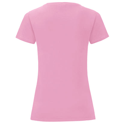 Powder Rose - Back - Fruit Of The Loom Womens-Ladies Iconic T-Shirt