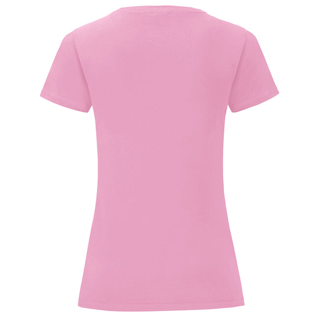 Powder Rose - Back - Fruit Of The Loom Womens-Ladies Iconic T-Shirt