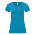 Azure - Front - Fruit Of The Loom Womens-Ladies Iconic T-Shirt