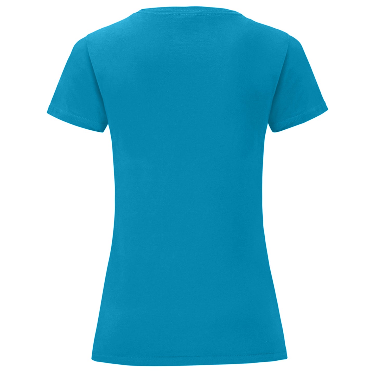 Azure - Back - Fruit Of The Loom Womens-Ladies Iconic T-Shirt