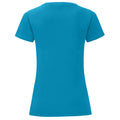Azure - Back - Fruit Of The Loom Womens-Ladies Iconic T-Shirt