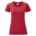 Heather Red - Front - Fruit Of The Loom Womens-Ladies Iconic T-Shirt