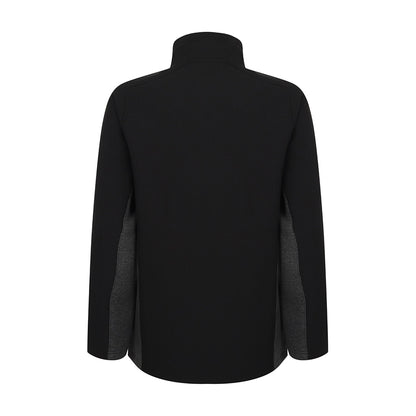 Black-Charcoal - Side - Henbury Adults Unisex Contrast Soft Shell Jacket