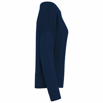 Navy - Side - Kariban Womens-Ladies Oversized Sweatshirt
