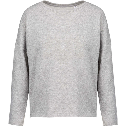 Light Grey - Front - Kariban Womens-Ladies Oversized Sweatshirt
