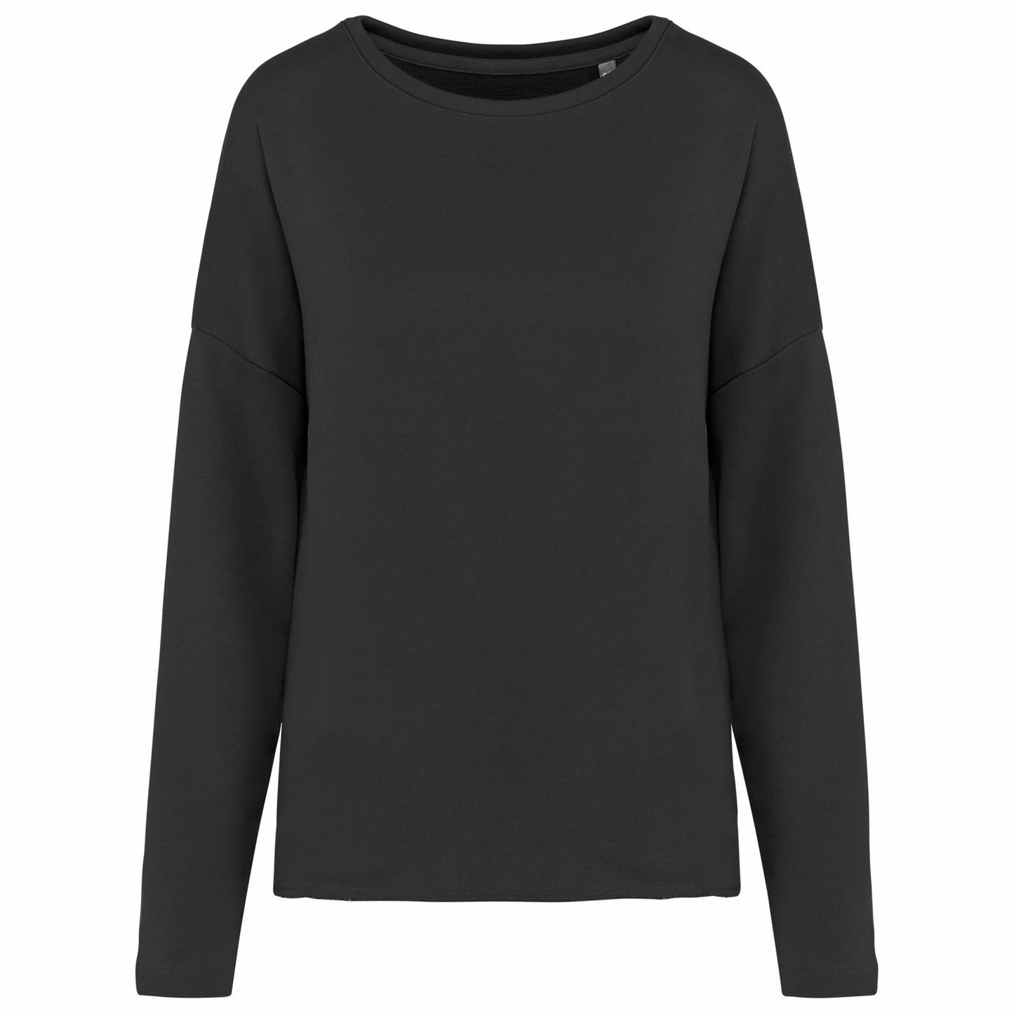 Black - Front - Kariban Womens-Ladies Oversized Sweatshirt