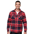 Red-Navy - Lifestyle - Kariban Mens Sherpa Lined Checked Shirt Jacket