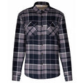 Storm Grey-Navy - Front - Kariban Mens Sherpa Lined Checked Shirt Jacket