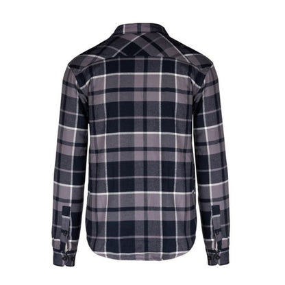 Storm Grey-Navy - Back - Kariban Mens Sherpa Lined Checked Shirt Jacket
