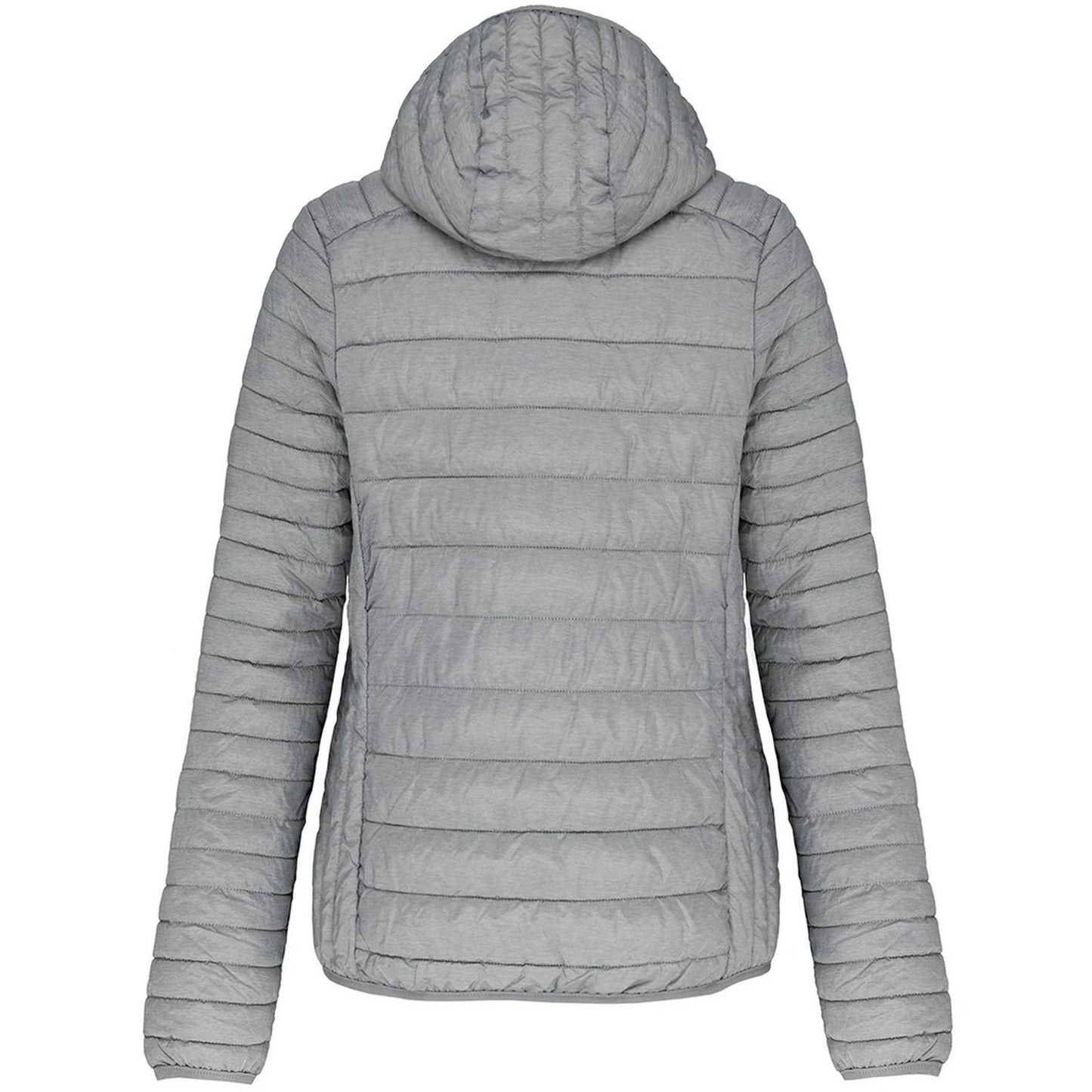 Marl Silver - Back - Kariban Womens-Ladies Lightweight Hooded Padded Jacket